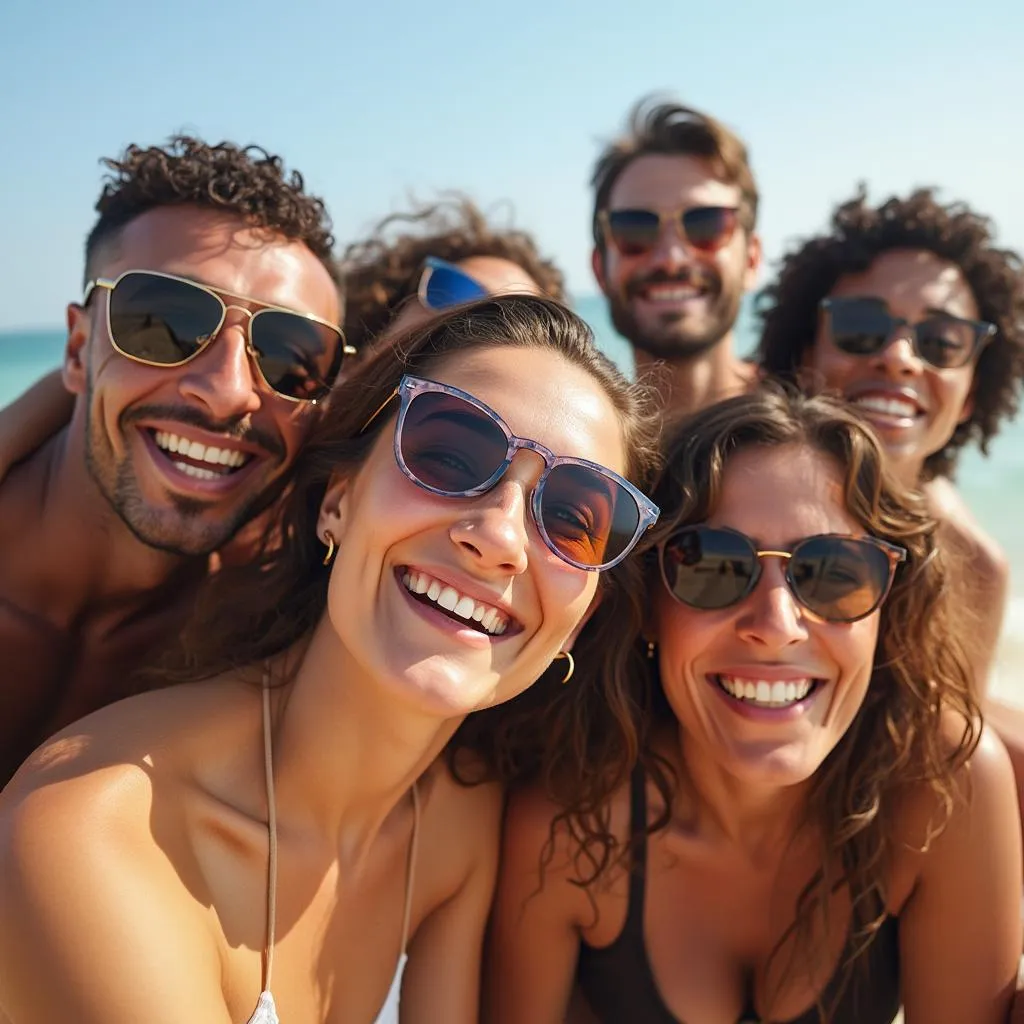 Grupo de amigos disfrutando con gafas improbationskdki.com